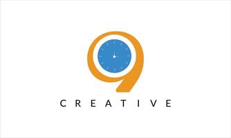 kreativ 9 Uhr Logo vektor