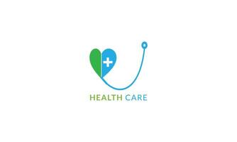 logotyp för hälsa vård phonendoscope vektor