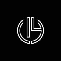 Uy Monogramm Logo Kreis Band Stil Umriss Designvorlage vektor