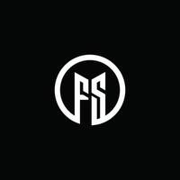 fs monogram logotyp isolerad med en roterande cirkel vektor