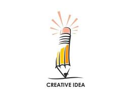 kreativ Idee Bleistift Symbol, Bildung und Design vektor