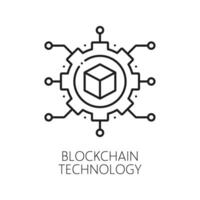 Blockchain Kryptowährung Technologie Linie Symbol vektor