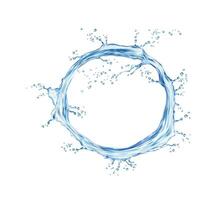 runden Kreis Flüssigkeit Wasser Spritzen Rahmen mit Tropfen vektor
