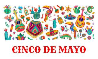 cinco de Mayo Banner mit Mexikaner festlich Artikel vektor