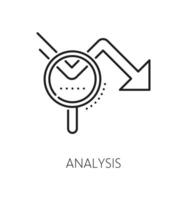 wirtschaftlich Krise Symbol, Analyse von Markt Abschwung vektor