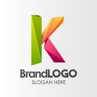 varumärke logotyp brev k mall, 3d form låg poly, lämplig för företag företag visuell identitet, vektor illustration