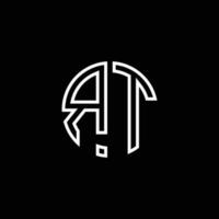 rt-Monogramm-Logo-Kreis-Band-Stil-Umriss-Design-Vorlage vektor