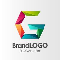 Marke Logo Brief G Vorlage, 3d gestalten niedrig poly, geeignet zum Geschäft Unternehmen visuell Identität, Vektor Illustration