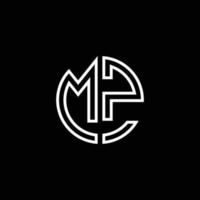 mz monogram logotyp cirkel band stil disposition designmall vektor