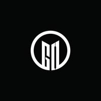 go Monogramm-Logo isoliert mit einem rotierenden Kreis vektor