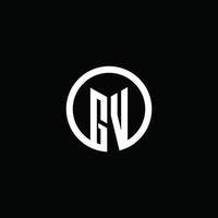 gv-Monogramm-Logo isoliert mit einem rotierenden Kreis vektor