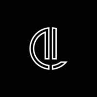 dl monogram logotyp cirkel band stil disposition designmall vektor