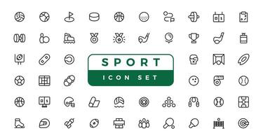 kondition och sport ikoner uppsättning på vit bakgrund vektor