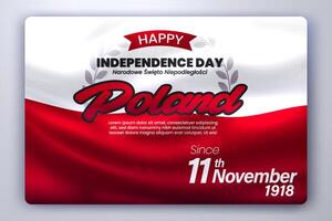 glücklich Unabhängigkeit Tag von Polen mit winken Flagge Hintergrund, Vektor Illustration