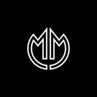 mm monogram logotyp cirkel band stil disposition designmall vektor