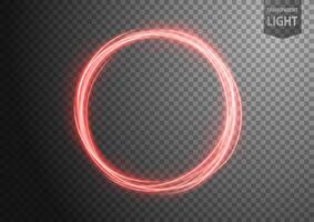 abstrakt rot Ring von Licht mit ein Hintergrund, isoliert und einfach zu bearbeiten, Vektor Illustration