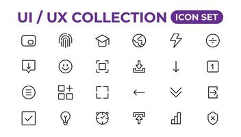 ui ux Symbol Satz, Benutzer Schnittstelle Iconset Sammlung. vektor