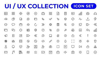 ui ux Symbol Satz, Benutzer Schnittstelle Iconset Sammlung. vektor
