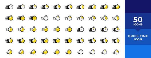 timer ikoner uppsättning. snabbt tid eller deadline ikon. uttrycka service symbol. nedräkning timer och stoppur ikoner isolerat på vit. vektor illustration.