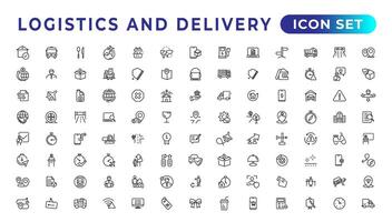 Logistik und Lieferung linear Symbole Sammlung.set von dünn Linie Netz Symbol Satz, einfach Gliederung Symbole Sammlung, Pixel perfekt Symbole, einfach Vektor Illustration.