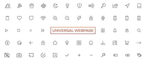 Vektor Linie Universal- Website winzig Symbol einstellen