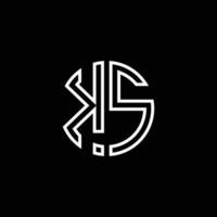 ks monogram logotyp cirkel band stil disposition designmall vektor