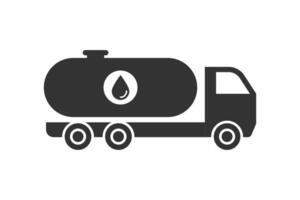 Panzer LKW Symbol. Benzin Treibstoff LKW. eben Vektor Illustration.