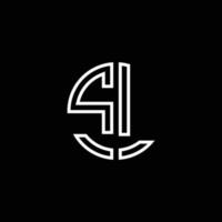 sl monogram logotyp cirkel band stil disposition designmall vektor