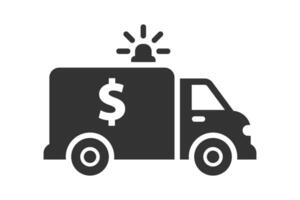 gepanzert LKW Symbol. Bank LKW Symbol. Vektor Illustration.