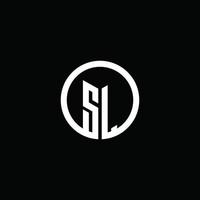 sl-Monogramm-Logo isoliert mit einem rotierenden Kreis vektor