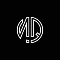 nq monogram logotyp cirkel band stil disposition designmall vektor