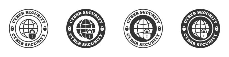 Cyber Sicherheit Symbol Satz. Vektor Illustration.