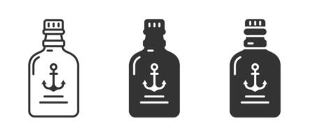 Rum Flasche Symbol. Vektor Illustration.