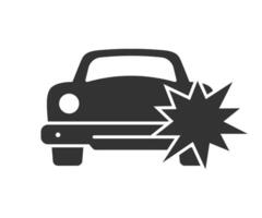 Auto Unfall Symbol. Vektor Illustration.