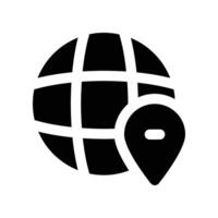 global Ort Symbol. Vektor Glyphe Symbol zum Ihre Webseite, Handy, Mobiltelefon, Präsentation, und Logo Design.