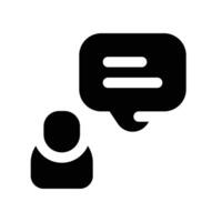 Feedback Symbol. Vektor Glyphe Symbol zum Ihre Webseite, Handy, Mobiltelefon, Präsentation, und Logo Design.