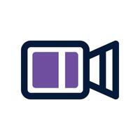 Video Symbol. Vektor Dual Ton Symbol zum Ihre Webseite, Handy, Mobiltelefon, Präsentation, und Logo Design.