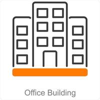 kontor byggnad och företag ikon begrepp vektor