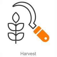 Ernte und Weizen Symbol Konzept vektor