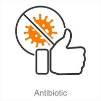 Antibiotikum und Bakterien Symbol Konzept vektor