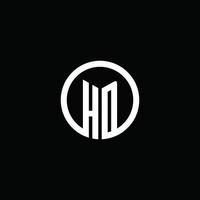 hd monogram logotyp isolerad med en roterande cirkel vektor