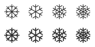 Schneeflocke Symbol Satz. Schnee Symbol. Vektor Illustration.