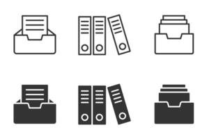 arkiv mappar ikon uppsättning. vektor illustration.