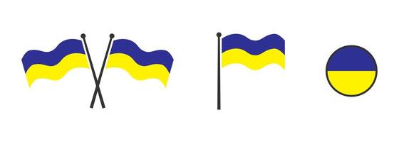 flagga av ukraina. vinka flagga av ukraina. runda ikon. platt vektor illustartion.