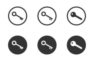 nyckel ikon uppsättning. årgång tillgång nyckel. vektor illustration.