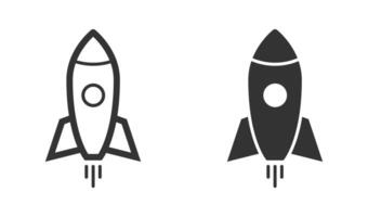 Rakete Symbol. Raketenschiff Logo. Vektor Illustration.