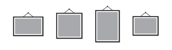 Bild Rahmen Symbole mit Schatten. Vektor Illustration.