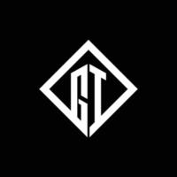 gi-Logo-Monogramm mit quadratischer Designvorlage im Rotationsstil vektor