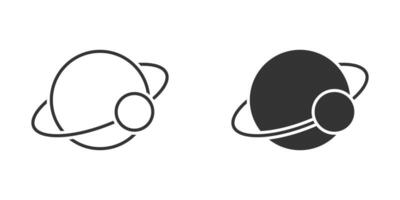 Planet mit Satellit Symbol. Vektor Illustration.