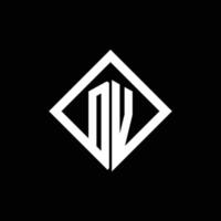 dv logotyp monogram med fyrkantig rotera stil designmall vektor